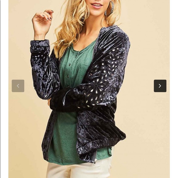 💼S-L🌳Venice Lux Velvet Bomber Jacket Floral Pop - Picture 4 of 12